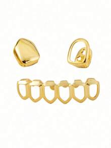 3pcs/Set Hollow Out Fashion Women Dental Jewelry - Gold - View 2
