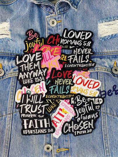 1 Set de 3/8/24 piezas de parches bordados con texto en inglés de energía positiva en negro y blanco, insignia de poliéster, aplicación DIY, plancha o costura, accesorio adecuado para mochilas, vaqueros, chaquetas, camisetas, sombreros, vestidos, etc.