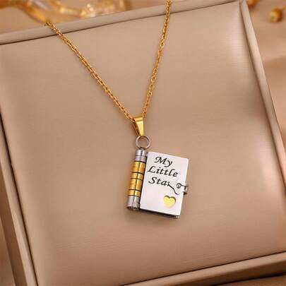 My Little Star Book Necklace For Daughter Son, Birthday Graduation Gift Jewelry Of Love Back To School