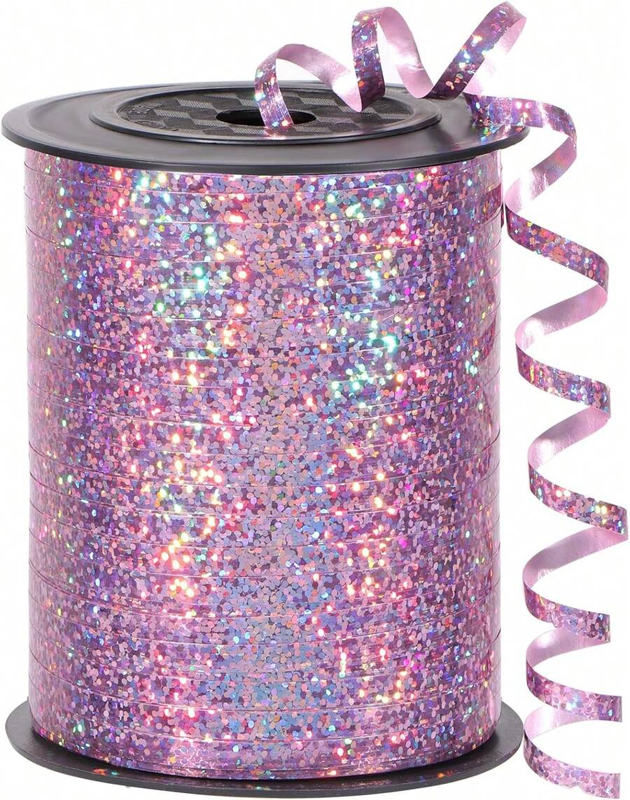 Pink Curling Ribbon, 500 Yard Shiny Metallic Curling Ribbon For Gift Wrapping, Balloons, Showers, Birthdays 3/16,23939380 - Pink - View 1