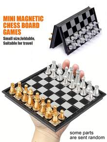 磁性国际象棋套装，训练佳品，奢华金银套装，折叠棋盘，便携旅行国际象棋套装，适合您的旅途，适合所有年龄段的初学者国际象棋套装 - 彩色 - 查看 2