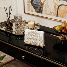 Suporte de Guardanapo de Cristal Elegante de Metal, Suporte Vertical de Guardanapo de Cristal Brilhante, Decoração de Mesa de Cozinha, Ótimo Dispensador de Toalha de Papel Moderno para Sala de Estar, Mesa de Jantar, Quarto, Bar - Multicolorido - Visão 4