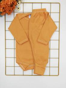 2 Piece Newborn Baby Set Long Sleeve Summer Ribbed Knit / Random - 彩色 - 查看 3