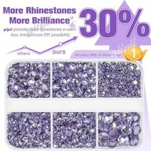 Light Purple Resin Crystal Rhinestones For Bedazzling Crafting 2mm 3mm 4mm 5mm 6mm Flatback Stones Gems Diamonds For Nails Face Eyes Makeup Tumblers Mugs Bottles DIY Crafts Clothes Shoes Phones{"Color_name":"LightPurple","Size_name":"Crystal"} - 淺紫色 - 查看 3