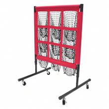 Baseball & Golf Training Net With 9-Grid Target, 42-48 Inch 3-Level Height Adjustment, Red & Black Contrast Design - Red - View 2
