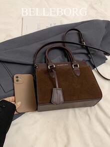 BELLEBORG Printed Women's Handbag & Shoulder Bag, Minimalist & Practical Multifunctional - Coffee - View 10