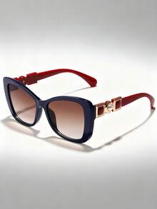 1 Pair Fashionable Versatile Fashion Glasses, Ombre Cat Eye Design, Great For Outdoor Photos - Multicolor - View 4