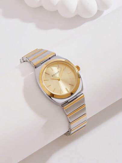 ESIGER ساعة نسائية من الفولاذ المقاوم للصدأ بحركة كوارتز، هدية أنيقة ومتميزة