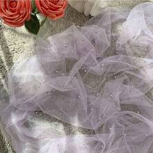1pc Elegant Pearl Beaded Tulle Fabric, 3D Pearl Transparent Mesh Fabric For DIY Handicrafts, Interior Decoration, Sewing Fabric - Multicolor - View 21