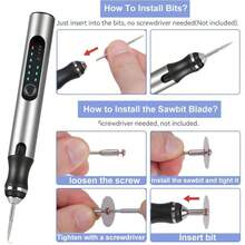 USB Rechargeable Custom Engraving Pen, Cordless Portable Tool For Metal Wood Glass And Plastic Electric Engraving Pen Kit Engraving Tool For Beginners - Butterfly - View 7