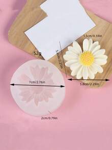 DIY香薰蜡烛硅胶模具，无孔菊花形石膏香薰石家居装饰花卉香薰石膏硅胶模具 - 白色 - 查看 2