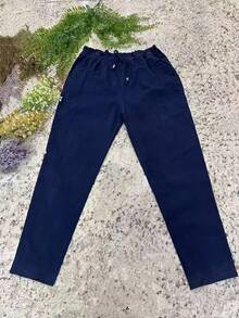 Women's Plusd Pants In Stretch Twill Fabric - Blue - View 4