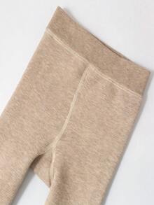 1pc Girls' Solid Color Thermal Lined Leggings, Thick Girls' Skinny Pants, Girls' Thick Thermal Lined Tights, Warm Solid Color Heart Pants Suitable For Daily Wear, Autumn/Winter - Multicolor - View 12