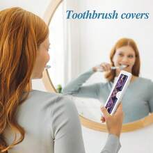 Toothbrush Travel Case - Pattern, Holder And Covers For Toothbrushes, Includes Tongue Scraper Case - 2件-3 - 查看 4