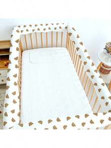 3 件套 Ins 风格婴儿床围栏，婴儿床护栏 - 透气网眼，可爱动物印花图案，可水洗，圣诞节、万圣节、感恩节送给宝宝的完美礼物