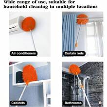 Retractable Microfiber Ceiling Fan Duster, Washable Reusable Scalable  Effortless Long-Handled Cleaning Brush, Flexible Stainless Steel, Easy To Clean Dust, Perfect For Ceiling, Fan, Air-Conditioner, Patio, Sofa, Bed, Furniture Cleaning, Home & Office, Household Cleaning & Personal Care, Cleaning Tools, Dust Removal - trái cam - Xem 2