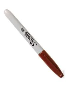 Marcador Permanente Sharpie Cafe Punto Fino 6 Pzs marcador permanente Sharpie color cafe punta fina paquete 6 unidades tinta de alta adherencia resistente agua ideal para etiquetado arte manualidades oficina y hogar escritura precisa duradera presentacion economica y portatil - Café integral - Ver 3