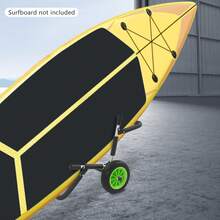 Aluminium-Doppel-Surfbrett-Kajak-Trailer-Halter, Kajak-Skateboard-Transporter, Für 2 Wassergeräte, 176lbs - Schwarz+Grün - Übersicht 3