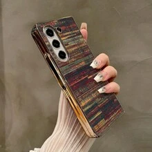 Luxury PU Leather Case, Leather Texture Feel Graphic Dot, Marble, Strip, Heart Print Foldable Mobile Phone Case Compatible With Sam Galaxy Z FLIP FLOP 3 4 5 6 Gold Plated PC Cellphone Protective Shell Design For MOTO RAZR 40 50 60 ULTRA - Đầy màu sắc - Xem 1