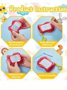 10pcs Mini Magnetic Drawing Board, Erasable Mini Doodle Pad, Backpack Keychain Clip Drawing Board, Portable Small Writing Tablet, Party Gifts, Classroom Reward, Christmas Stuffer,Random Color - Multicolor - View 3