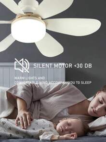 Ventilador de Teto 80W Lâmpada 3 Cores E27 Silencioso Bivolt 2 em 1 Controle Remoto PREMIUM - Multicolorido - Visão 4