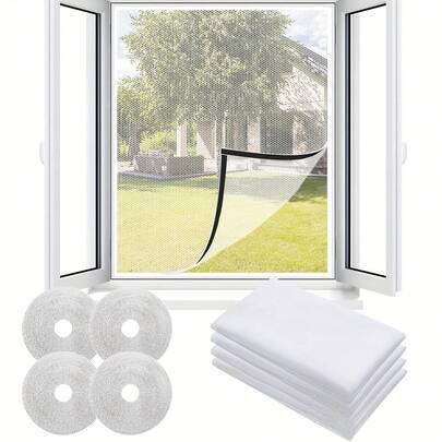 Fly Screen Mosquito Net For Window, EGNBU 3 Packs Insect Mesh Window Screen DIY Size Universal Transparent Washable Insect Netting - Mosquito & Bug Protection - Max Size 130 X 150 CM