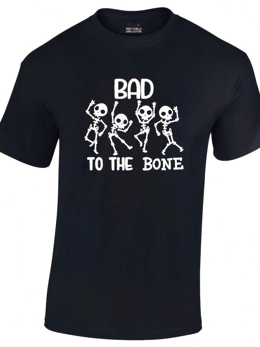Camiseta de Halloween con estampado "Malo hasta los huesos" - Estilo 3 - Ver 1