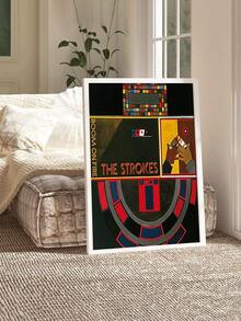 1 pieza Pintura abstracta sin marco de arte de pared de pincelada pop rock, impresión en lienzo de alta definición póster para el hogar, sala de estar, decoración de habitación