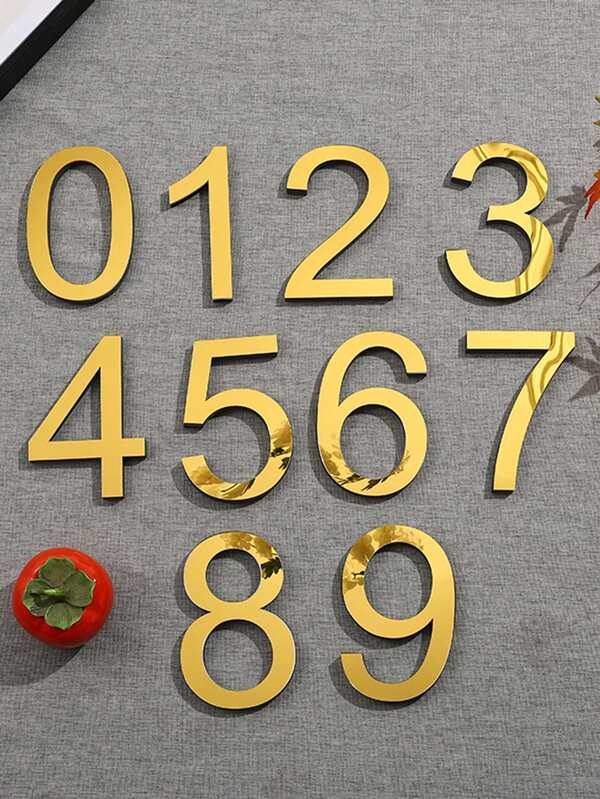 Modern Acrylic Self-Adhesive Removable Black/Gold House Numbers DIY Mailbox Installation & Address Wall Decals Ideal For Garden Wall Mailbox Decor, House Signage, Lockers, Sequence Identification Suitable For Living Rooms, Bathrooms, Home Offices, Walls, Stores, Hotels, And Offices Modern Home Address Display & Outdoor Address Signage Featuring 3D Stylish Digital Design