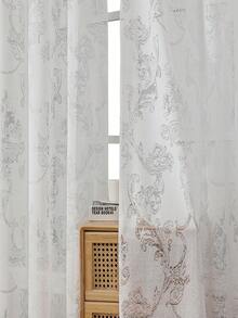 2 Paneele transparente Vorhänge, leichte Voile Vorhänge, transluzent aber nicht durchsichtig, Wärmeisolierung, dekorativ für Wohnzimmer, Schlafzimmer, Balkon, Herbstdekoration