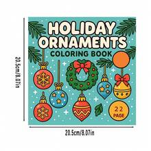 Libro para colorear de 22 páginas con temática de adornos navideños - Adecuado para principiantes con papel grueso, patrones simples, diseños navideños y festivos - Fácil arte, Fácil Navidad, Regalos de cumpleaños, Acción de Gracias, Libro para colorear para adultos, Ilustraciones alegres, Ilustraciones creativas