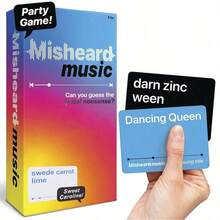 听错的音乐 - 500 张搞笑歌词卡，音乐游戏，有趣的纸牌游戏，娱乐音乐游戏，棋盘游戏纸牌游戏，适合成人和青少年，非常适合与朋友聚会、派对、家庭活动、圣诞派对、节日派对、新年庆祝活动、团体聚会、节日场合、派对 - 彩色 - 查看 4