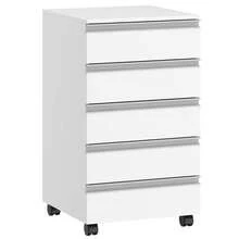 HEXCELEN Mobile Filing Cabinet, Drawer Cabinet With 5 Drawers, Storage Cabinet For Office And Home Office, White - 白色 - 查看 7
