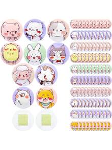 120 قطعة ضمادات للأطفال، 10 أنماط ضمادات لاصقة كرتونية جميلة، ضمادات دائرية ملونة قابلة للتنفس لتطعيمات الأطفال، ضمادات لاصقة نقطية للجروح والخدوش البسيطة، 0.9 بوصة - متعدد الألوان - مشاهدة 8