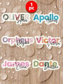 1/3/10pcs Personalized Name Label Stickers, Colorful Cartoon Font Waterproof Text Stickers For Water Bottles And Personal Items - Multicolor - View 33