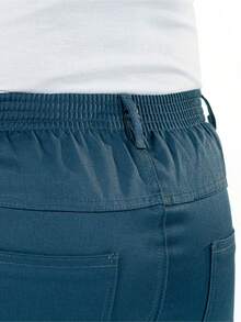 Half-Cos Heavy Denim Operational Work Pants Pockets Professional Construction Uniform - Dark Green - View 3