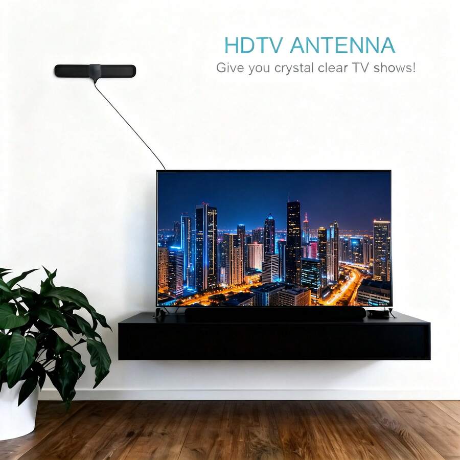 4K TV Antenna, Indoor TV Antenna, Signal Amplifier Antenna, Portable TV Antenna, 1080P TV Antenna, Digital TV Antenna, Battery-Free TV Antenna, Black TV Antenna, TV Signal Reception Booster