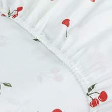 Premium Printed Fitted Sheet Set With Elastic + Pillowcases, 200 Thread Count, Single, Full, Queen And King Sizes, Hypoallergenic - 櫻桃 - 查看 4