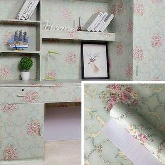 1 Roll Amiya Green Floral Peel And Stick Vintage Wallpaper Damask Sage Removable Contact Paper Self Adhesive Vinyl Victorian Paper Suitable For Shelf Line Kitchens Living Rooms Bathrooms Backsplash Bedroom Shelf Liner Dresser Drawer Paper Wall Sticker Home Decoration