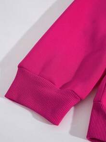 Mujer003-1 Sudadera de mujer  invierno sudadera de manga larga cómoda suave Gorra de capucha rosa con elegante dibujo de mariposa y flores en el espaldas, perfecta para el ocio al aire libre - Rosa Fucsia - Ver 6