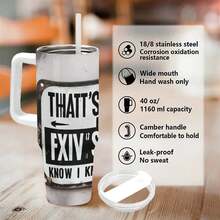 40oz That's What Fixin Stuff Know I Tumbler, Double Wall Vacuum Insulated Travel Mug, Spill Proof Lid, Gift For Dad, Mom, Ideal For Christmas, Mother's Day, Birthday Gift, Perfect As A Halloween Gift, Coffee Cup - White - View 5