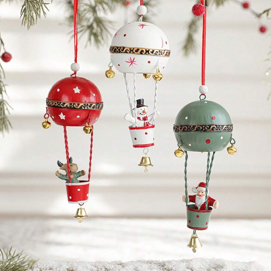 1pc Christmas Decoration, Ins Style European Christmas Parachute Christmas Tree Hanging Ornament, Home Desktop Party Decor - Multicolor - View 1