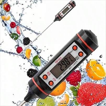 Termômetro Culinário Digital Espeto Até 300°C - Precisão na Cozinha para Alimentos Forno Geladeira Churrasco Líquidos