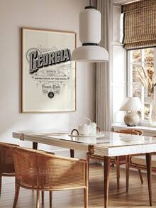 1 pieza Póster de mapa y viaje de Georgia sin marco, impresión artística vintage del estado del melocotón con estética sureña, decoración de pared con tema de Georgia para dormitorio, dormitorio, sala de estar, regalo de estilo sureño, decoración de habitación Funkyposters