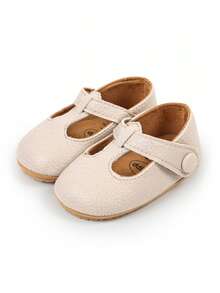 女婴防滑橡胶底芭蕾舞鞋，公主裙鞋，新生儿鞋 0-18 个月 - 杏色 - 查看 5
