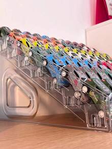 Versatile Display Rack For Toy Cars & Jewelry Stackable Multi-Layer Design Perfect For Christmas & Holiday Gifts Home Desktop Organizer Showcase For Miniature Car Collections And Fashion Jewelry Modular Space-Saving Display Shelf Clear Visibility Tiered Stand Ideal For Kids Room Shelf Decor Party Gift Wrapping Ready Portable Lightweight Convenient Assembly Easy To Arrange Collectibles - 透明 - 查看 4