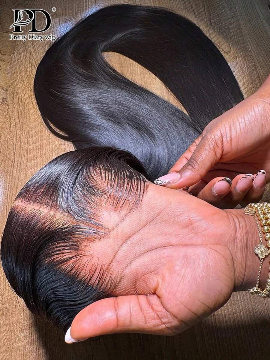 Glueless Wigs Human Hair Wear And Go Straight Lace Front Wig 13x4 HD Transparent Pre Cut Lace Frontal Wigs For Women 200%