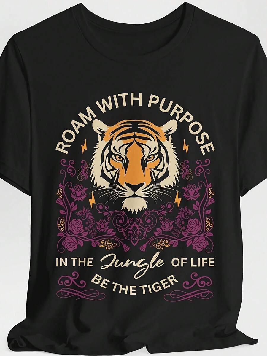 Vintage Tiger Graphic Tee R Animal Print Shirt - Style 28 - View 1