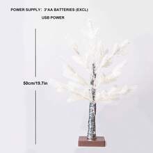 1pc White LED Christmas Tree Light, Christmas Tree Decoration Light, With Red Round Balls, Candy And Cane Pendants, Warm White And Colorful Luminous Indoor Tree Decoration, Suitable For Bedroom, Living Room, Wedding, Holiday, Christmas, Party Decoration, Christmas Tree And Christmas Home Decoration, Fairy Light Christmas Tree Light - Multicolor - View 9