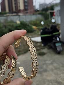 1 Stück modischer luxuriöser goldener Armreif, Lächeln Armband, geeignet für Partys, Zusammenkünfte und Geschenke